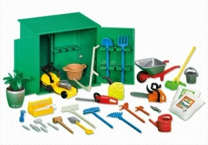 Playmobil 7490 Garden Shed with Tools Green Building Lawn Mower 4482 4480 NEW - Picture 1 of 1