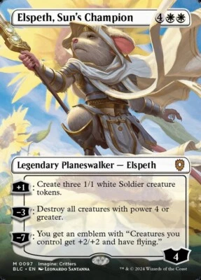 Elspeth, Sun's Champion 0097 Mythic Borderless Foil Bloomburrow Commander MTG NM - Image 1 of 2