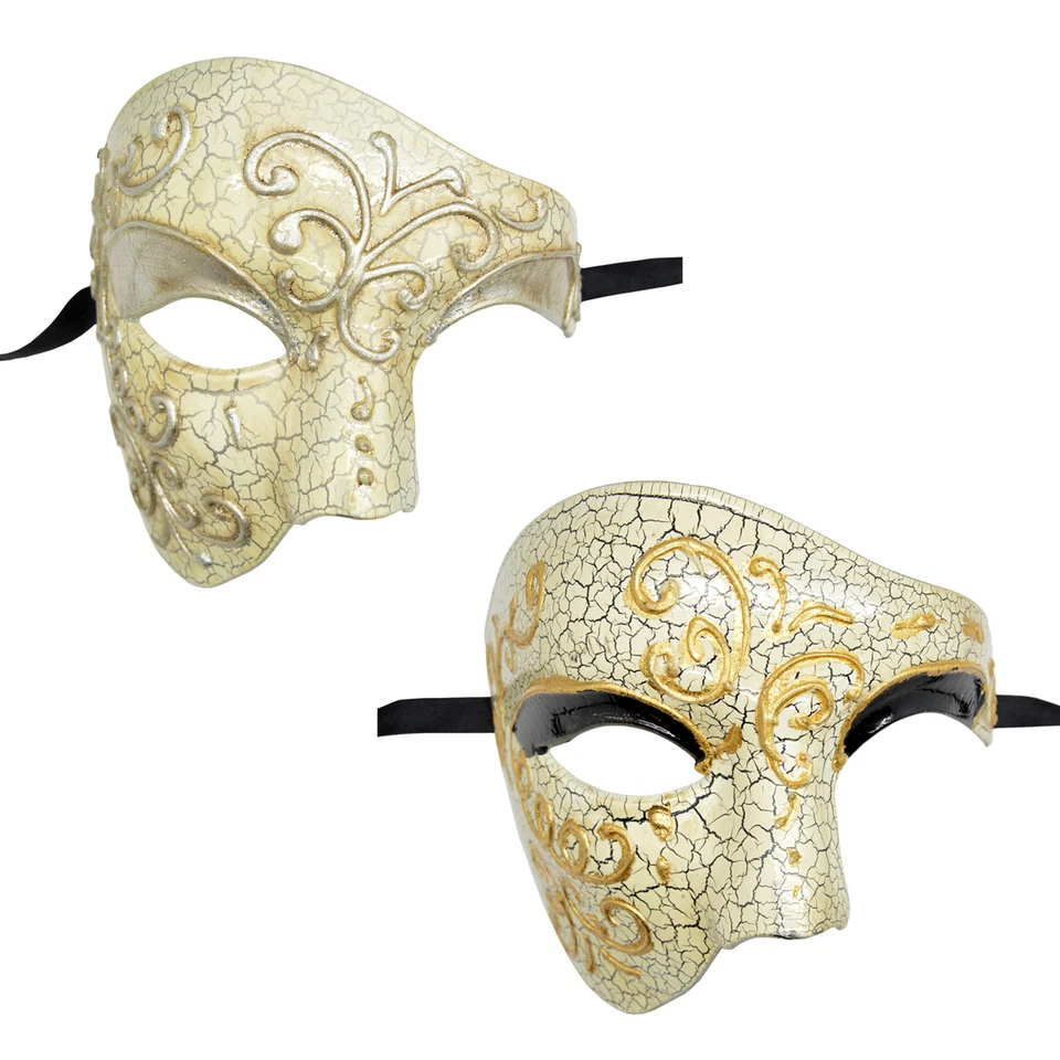 Luxury Mask Men's Phantom Of The Opera Men Masquerade Mask Prom Party - Image 1 of 1