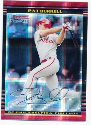 PAT BURRELL 2002 BOWMAN CHROME XFRACTOR #64 SP PHILADELPHIA PHILLIES #123/250 - Image 1 of 2