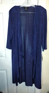 NEW Women's blue, long open front Top size 14W by R & M RICHARDS - Picture 1 of 3