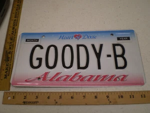 ALABAMA AL VANITY MATRÍCULA GOODY-B GOODY B GOOD BOY BYE - Imagen 1 de 1