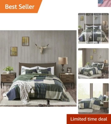 Mill Creek Reversible Quilt Set - Cottage Styling Reversed to Solid Color, Al... - Image 1 of 4