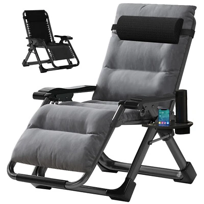 LILYPELLE Wide Zero Gravity Chair, Lawn Recliner, Reclining Patio Lounger Chair 440lb