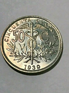 1939 Bolivia 50 Centavos Gem BU #19193 - Picture 1 of 2