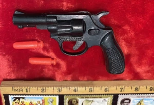 VINTAGE 1970s MINI-PATROLLER SPRING-LOADED BLACK PLASTIC TOY HONG KONG + LOAD!!! - Picture 1 of 3