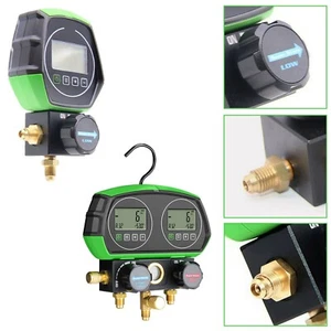 Digital Gauge Manifold HVAC Leak Vacuum Pressure Temp Tester Tool - Picture 1 of 14