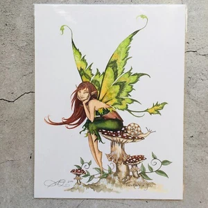 Impresión de hadas THINKING OF YOU firmada por Amy Brown 2001 8,5" X 11" - Imagen 1 de 7