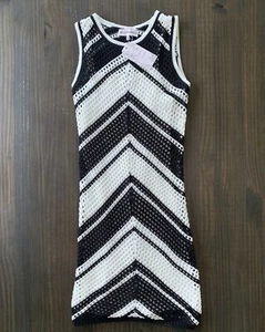 Willow And Wind Kleid Damen klein schwarz-weiß gehäkelt - Bild 1 von 6