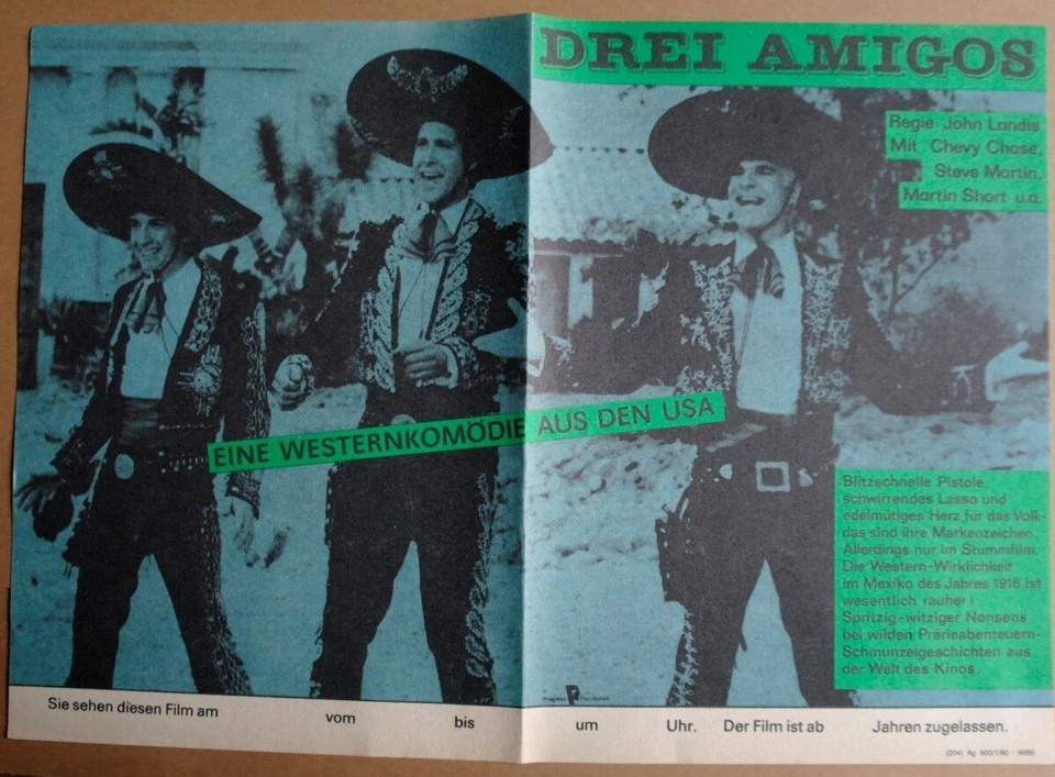 (D07) DDR-Kinoplakat DREI AMIGOS Chevy Chase / Steve Martin - Bild 1 von 1