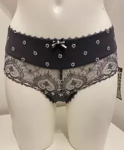 Fauve Merissa Quartz Grey Shorts Exquisite Floral Embroidered Shorty Boyshorts - Bild 1 von 8
