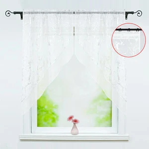 2er Scheibengardinen Dreiecke Küche Bistrogardinen Voile Kurzstore Küche Modern - Bild 1 von 12