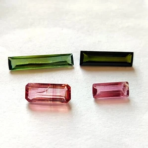 4Pcs Multi Colour Tourmaline Baguettes Shape Faceted Gemstone 4Ct Jewelry Stone - Picture 1 of 9