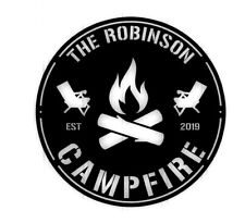 Personalized Campfire Black Metal Name sign Home Decor Decorative Wall Art Gift