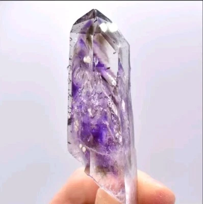 Natural Brandberg Amethyst - Phantom Harlequin Enhydros with Prehnite & Analcime - Image 1 of 4