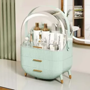 Organizer Trucco Scrivania Con Coperchio Grande Capacità Scatola Porta Cosmetici Cura della Pelle - Foto 1 di 28