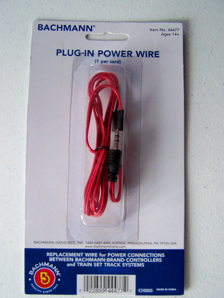 Bachmann 44477 Plug-in Power Wire - Red HO Scale