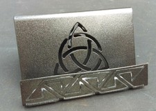 Celtic Metal Business Card Display Holder for Desk/Table Triskelion Celtic Knot