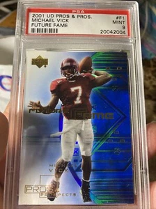2001 UD PROS & PROSPECTS FUTURE FAME MICHAEL VICK RC ROOKIE PSA 9 Pop 22 - Bild 1 von 6