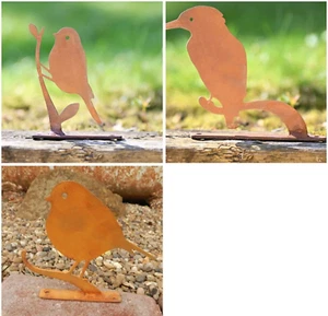 Vogel Garten Deko Silhouette Vogel auf Ast Zaun Wand rustikal Eisen 3 Arten - Bild 1 von 11