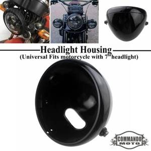 7 inch Headlight Housing Light Bulb Bucket For Harley Bobber Chopper Cafe Racer - Picture 1 of 8