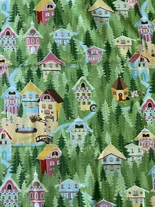 Hideaway Lauren & Jessi Jung Moda #25035 Village Houses & Trees Cotton Fabric - Picture 1 of 6