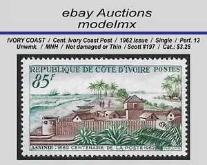 Französische Kolonie - Elfenbeinküste, 1962, Sc#197 - Jahrhundertpost, postfrisch - Kat. 3,25 $ - Bild 1 von 1