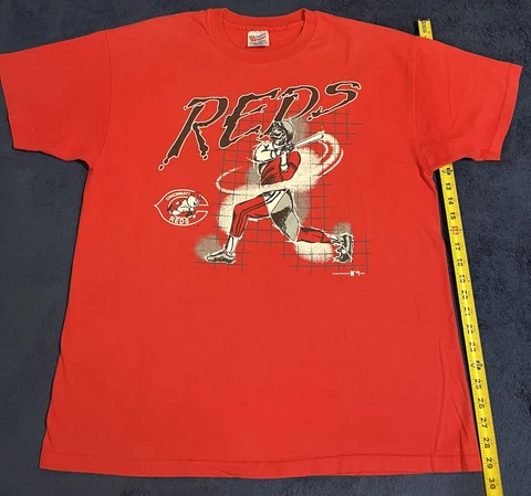 Vintage Cincinnati Reds Single Stitch Graphic T Shirt Script Print Men XL 1993 Cover