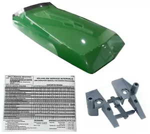 Neu obere Kapuze mit Service-Aufkleber ersetzt AM128986 passt John Deere 425 445 455 415 - Bild 1 von 12