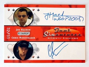 2010 Razor Poker Dual Autographs #DS4 Joe Hachem/Chris Moneymaker 32/50