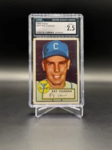 1952 Topps Ray Coleman #211 CGC 2.5 Chicago White Sox - Picture 1 of 2