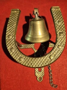 Vintage Brass Horse Shoe Wall Bell - Picture 1 of 5