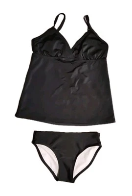 Traje de baño Tankini Jaclyn Smith 2 piezas para mujer negro talla 6 Foto 1 de 4