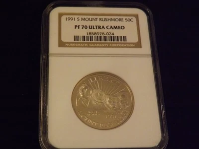 1991-S    50 C        Mount Rushmore        NGC   PF  70 - Image 1 of 2