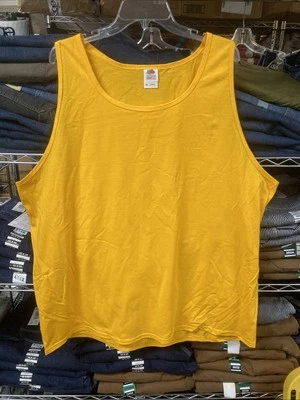 Camiseta Regata Masculina Fruit of the Loom HD Algodão Pesado, 3XL, Dourada, Frete Grátis! - Imagem 1 de 2