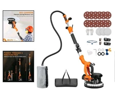 Effortless Popcorn Ceiling Removal: 1000W Drywall Sander with 15 Discs & Vacuum - Image 1 of 4