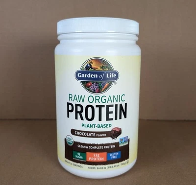RAW Organic Protein, Plant-Based, Chocolate, 24.69 oz (700 g) EXP 8/2026 - Image 1 of 2