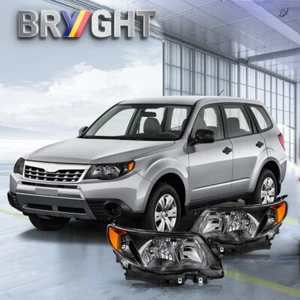 Headlamps For 2009-2013 Subaru Forester Halogen Black Housing Headlights 09-13 - Picture 1 of 6