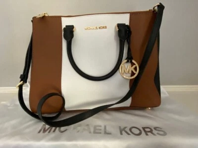 Cartera Michael Kors "Sutton" Rayas Centrales Cuero Saffiano ~ NUEVA con Bolsa para el Polvo~ Foto 1 de 4