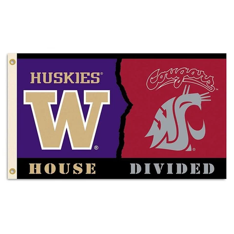 Washington State Cougars/Washington Huskies A House Divided 3' x 5' Flag Cover
