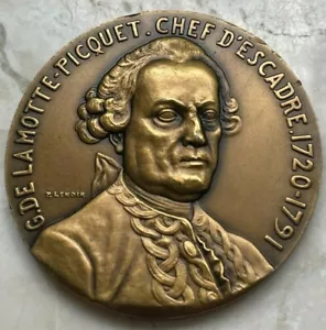 Medalla de bronce francesa Lamotte Picquet Maiden Voyage de P Lenoir - Imagen 1 de 2