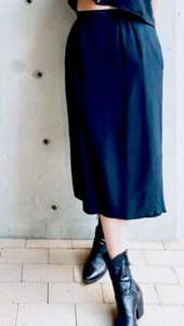 Gianni Sport  Midi Skirt 8 Casual Pencil  Straight Dark Navy Officially Slit - Picture 1 of 11