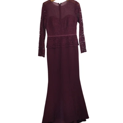 Vestido de sirena manga larga de encaje Illusion de JS Collections para mujer talla 8 Foto 1 de 4