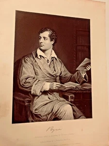 PRINT OF BYRON   PRINTED BY   ALONZO CHAPPEL - Picture 1 of 3