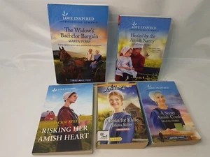 5 Love Inspirational Romance Amish Heart Healed Nanny Bachelor Paperback Book - Picture 1 of 9