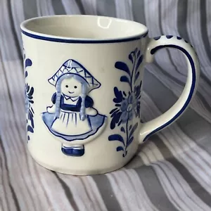 Dutch Delfter blau handbemalt Holland Kaffeebecher kleines Mädchen Design - Bild 1 von 9