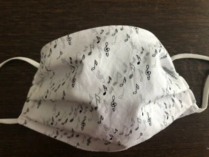 Mascarilla Notas Musicales. 100% algodón acolchado. Tallas niños, adolescentes y adultos. - Imagen 1 de 5