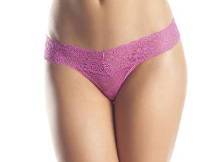 bw1160 NWT sexy BE WICKED lace top V cut LOW-RISE thong PANTIES panty UNDERWEAR - Picture 1 of 19