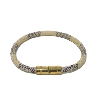 LOUIS VUITTON Bra Rubbed Keep It M6607D bracelet Logo White Gold Old Check... - Picture 1 of 8
