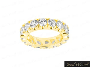 2.70Carat Round Diamond Eternity Wedding Band Ring 18k Yellow Gold F VS2 Prong - Picture 1 of 3